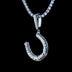 Simple Horseshoe Pendant in White Gold