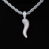 Iced Italian Horn Pendant in White Gold