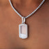 Loose Diamond Dog Tag Pendant in White Gold