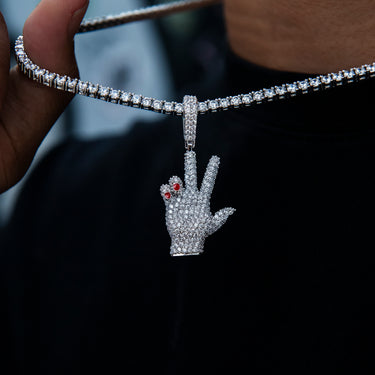GLD X Ryan William's Peace Sign Pendant in White Gold- The GLD Shop