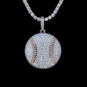 Pave Baseball Pendant in White Gold