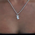 Micro Saint Michael Pendant in White Gold