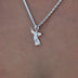 Micro Saint Michael Pendant in White Gold