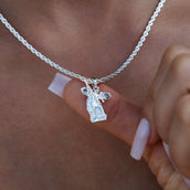 Micro Saint Michael Pendant in White Gold