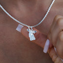 Micro Saint Michael Pendant in White Gold