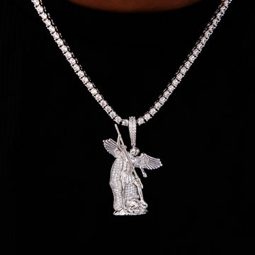 Colgante de San Miguel en Oro Blanco