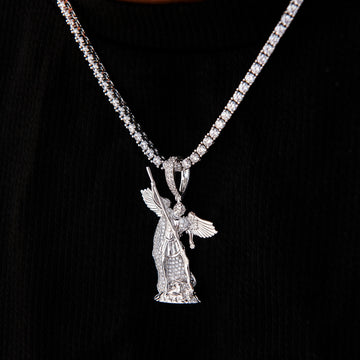 Colgante de San Miguel en Oro Blanco