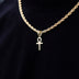 Micro Simple Ankh Cross Pendant in Yellow Gold
