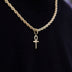 Micro Simple Ankh Cross Pendant in Yellow Gold