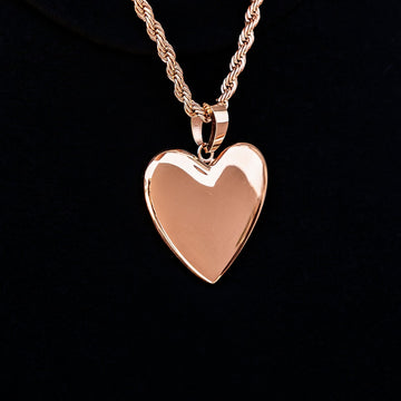 Colgante Corazón Sencillo en Oro Rosa