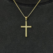 Twisted Rope Cross Pendant in Yellow Gold