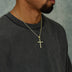 Twisted Rope Cross Pendant in Yellow Gold