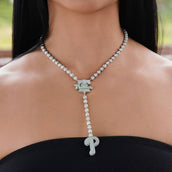 Philadelphia Phillies Official MLB Lariat Necklace in White Gold