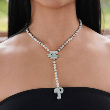Philadelphia Phillies Official MLB Lariat Necklace in White Gold