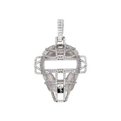 Iced Catchers Mask Baseball Pendant