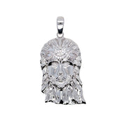 Large Diamond Crown Portrait of Jesus Pendant