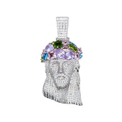 Large Diamond Portrait of Jesus Royal Stones Pendant
