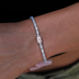 Pulsera de tenis de oro blanco con diamantes de roca de hielo de colores