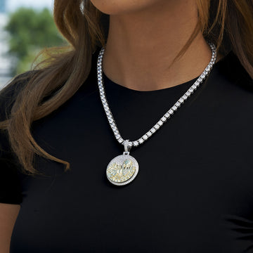 Iced Pittsburgh Pendant in White Gold