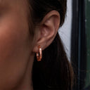 Pendientes de Aro Redondos Pulidos de Oro Rosa