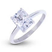 Radiant Single Stone Lab Diamond Engagement Ring in Platinum