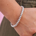 Women's Moissanite Diamond Tennis Bracelet in White Gold Vermeil - 5mm