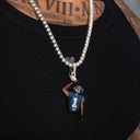 Malik Nabers One Handed Catch Pendant in Yellow Gold