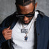 Malik Nabers One Handed Catch Pendant + 3mm Diamond Tennis Necklace in Yellow Gold Bundle