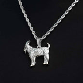 Simple Goat Pendant in White Gold