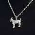 Simple Goat Pendant in White Gold