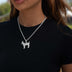 Simple Goat Pendant in White Gold