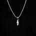 Simple Lightning Bolt Pendant in White Gold