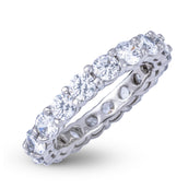 Round Cut Eternity Lab Diamond Band Ring in Solid White Gold - 3.8mm