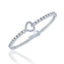 Pulsera de tenis con corazones de moissanita en plata de ley
