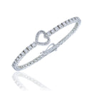 Moissanite Heart Tennis Bracelet in Sterling Silver