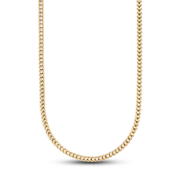 Franco Chain in Hollow Yellow Gold - 4mm