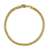 Franco Chain Bracelet in Hollow Yellow Gold - 4mm