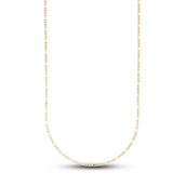 Figaro Necklace in Hollow Yellow Gold - 2mm