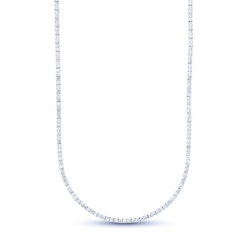 Men's Moissanite Diamond Tennis Chain in White Gold Vermeil - 2mm