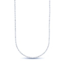 Women's Moissanite Diamond Tennis Necklace in White Gold Vermeil - 2mm