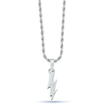 Bolt Micro Pendant in Solid White Gold