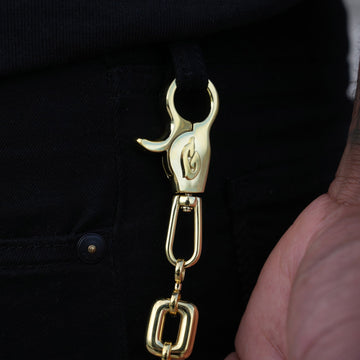 Square Link Pant Chain in Yellow Gold - 15MM