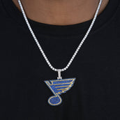 St. Louis Blues Official NHL Logo Pendant in White Gold