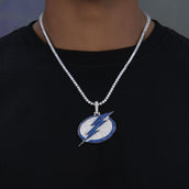 Tampa Bay Lightning Official NHL Logo Pendant in White Gold
