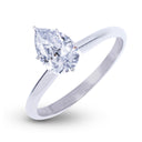 Teardrop Single Stone Lab Diamond Engagement Ring in Platinum