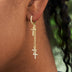 Triple Cross Drop Earrings in Yellow Gold