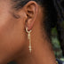 Triple Cross Drop Earrings in Yellow Gold