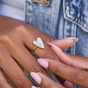 Pave Heart Ring - Yellow Gold Vermeil