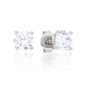 Men's Moissanite Round Cut Diamond Stud Earring in White Gold Vermeil - 5mm