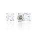 Pendientes de botón de moissanita con corte redondo en vermeil de oro blanco - 5 mm